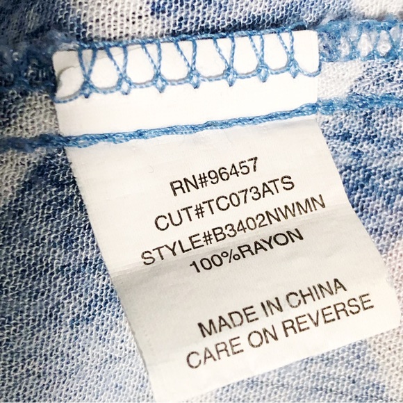 Love On A Hanger Blue Chevron Hi Lo Crocheted Cap Sleeve Blouse Plus Size 2X - Picture 12 of 13